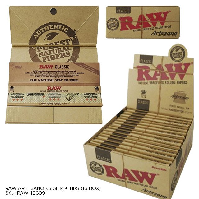RAW ARTESANO KS SLIM + TIPS (15 BOX)